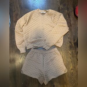 DSG waffle shorts and sweatshirt set